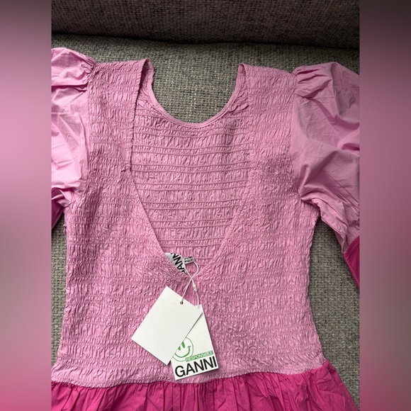 BNWT GANNI Colorblock Cotton Mini Dress β Size 40 (US 8) - Picture 5 of 16